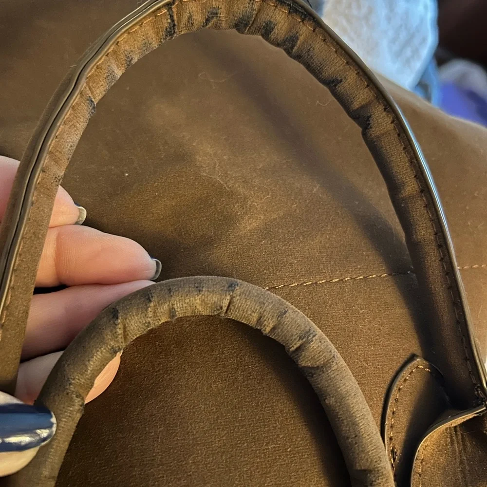 Brown Suede Satchel Bag - Picture 16 of 16